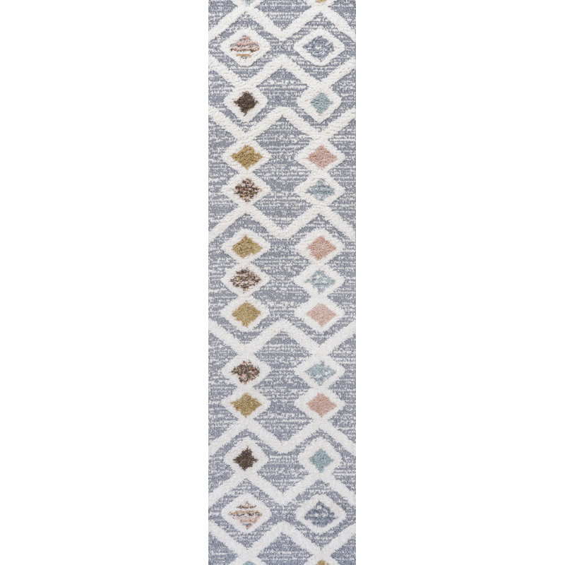 Tapis multicolore / gris Dermott, Tapis de couloir 2 pi 2 po x 8 pi