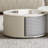 Round Nesting Coffee Table Set With 2 Storable Stools, Sintered Stone Coffee Table