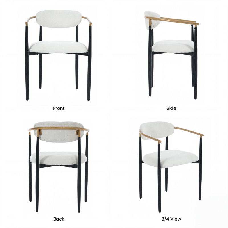 Chaises de salle à manger modernes COLAMY MATRIX, hauteur d'assise standard de 49,5 cm (19,5 po) pour tables de 71 à 76 cm (28 à 30 po), beige, ensemble de 4 ou 6