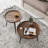 2-Piece Modern Round Coffee Table Set For Living Room,Easy Assembly Nesting Coffee Tables,Walnut Colour Circle End Side Tables For Bedroom Office Balcony Yard