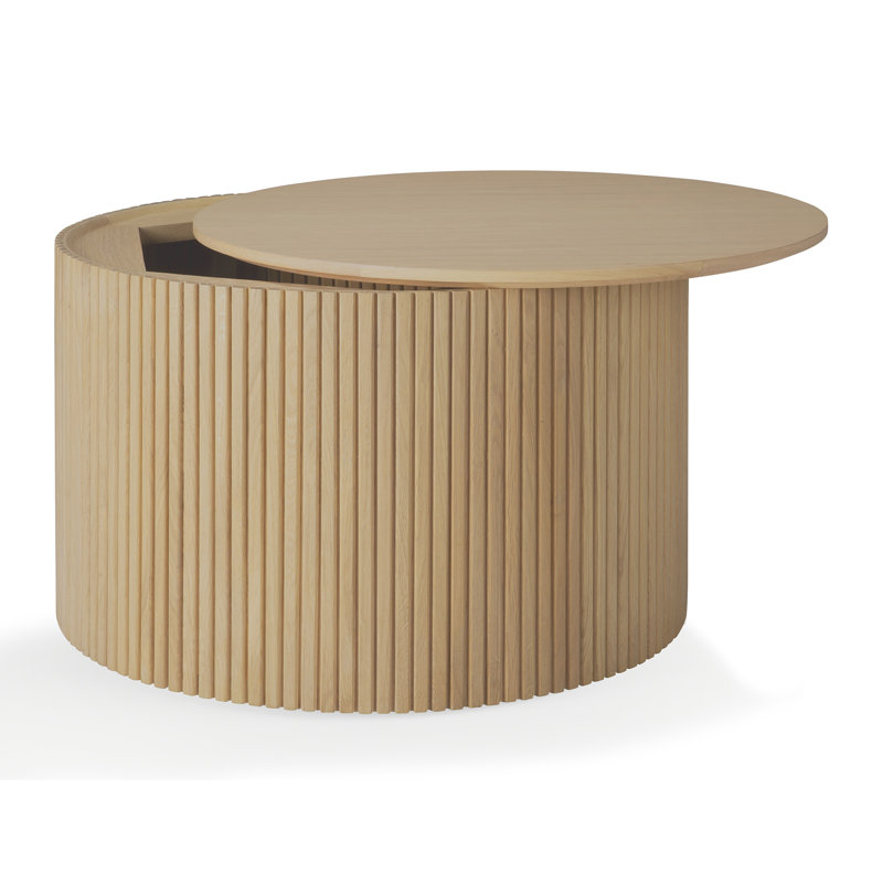 Roller Max Coffee Table, Oak, 13.8" H x 23.6" L x 23.6" W