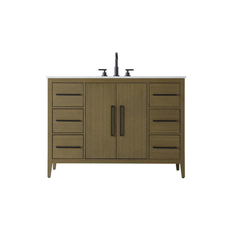 Meuble-lavabo simple 48 po, Brun châtaigne
