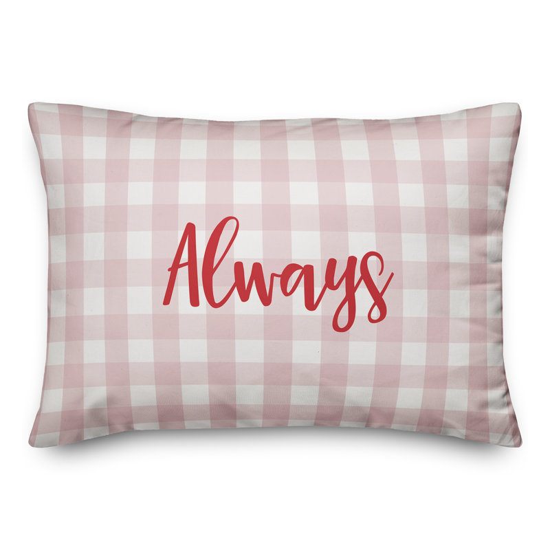 Plaid Throw Pillow, Red/Pink