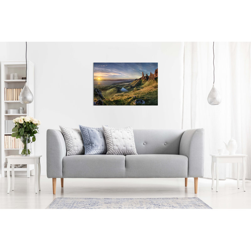 Sunrise Over Old Man Of Storr Scotland Highlands - Wrapped Canvas Art Prints, 31cm H x 46cm W