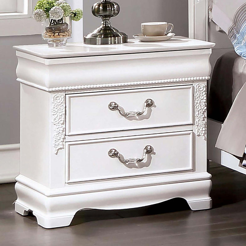 Table de chevet classique de couleur blanche 1pc