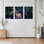 «Forest Bridge Sunlight», ensemble de 3 reproductions d'art sur toile tendues sur toile