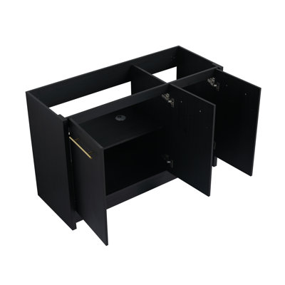 48-Inch Freestanding Bathroom Vanity in Black Chestnut with Soft-Close Doors
