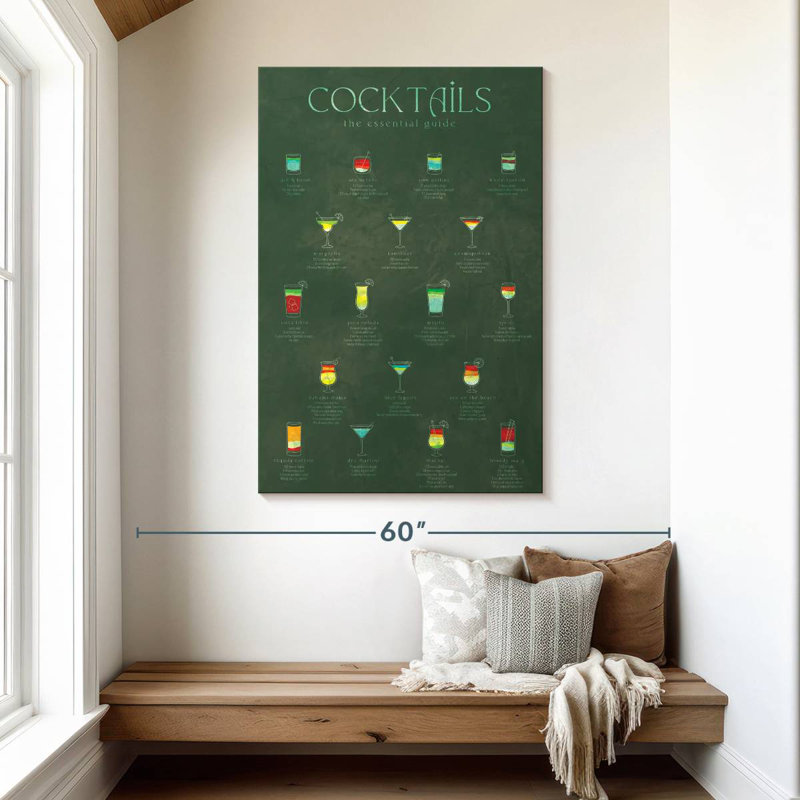 Yarlin Cocktails Chart, 48" H x 32" W