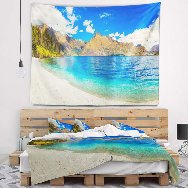 Photographie lac wakatipu paysage tapisserie, H 78 po x l 92 po