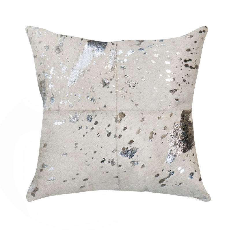 Forest Silver Foil Cowhide Pillow