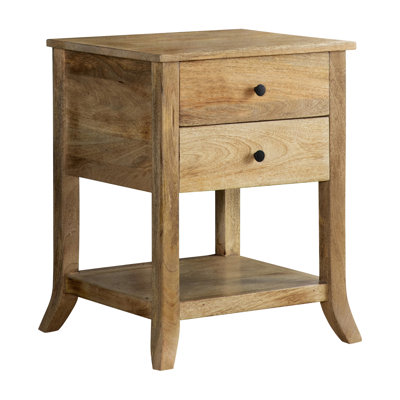 Brunswick Natural Mango 2-drawer Accent Table with Shelf