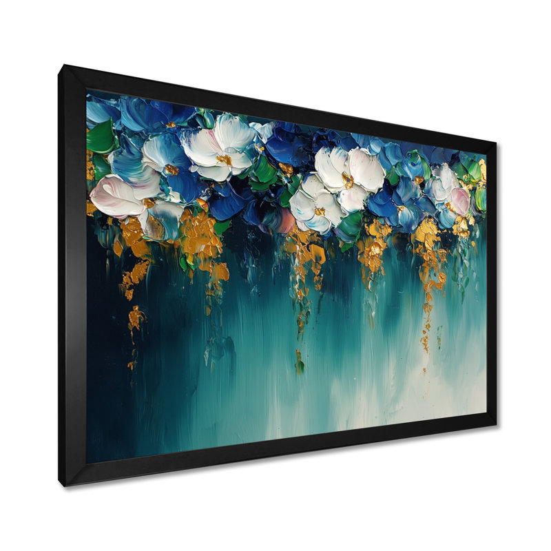 Nuhad Green Neo expressionnisme de fleurs de bruine rythmiques II - art mural néo-expressionniste pour le salon