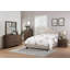 Cadre de lit contemporain très grand californien 1pc avec lit réglable en bois touffeté en polyfibre brun clair - aucun sommier nécessaire, durable!