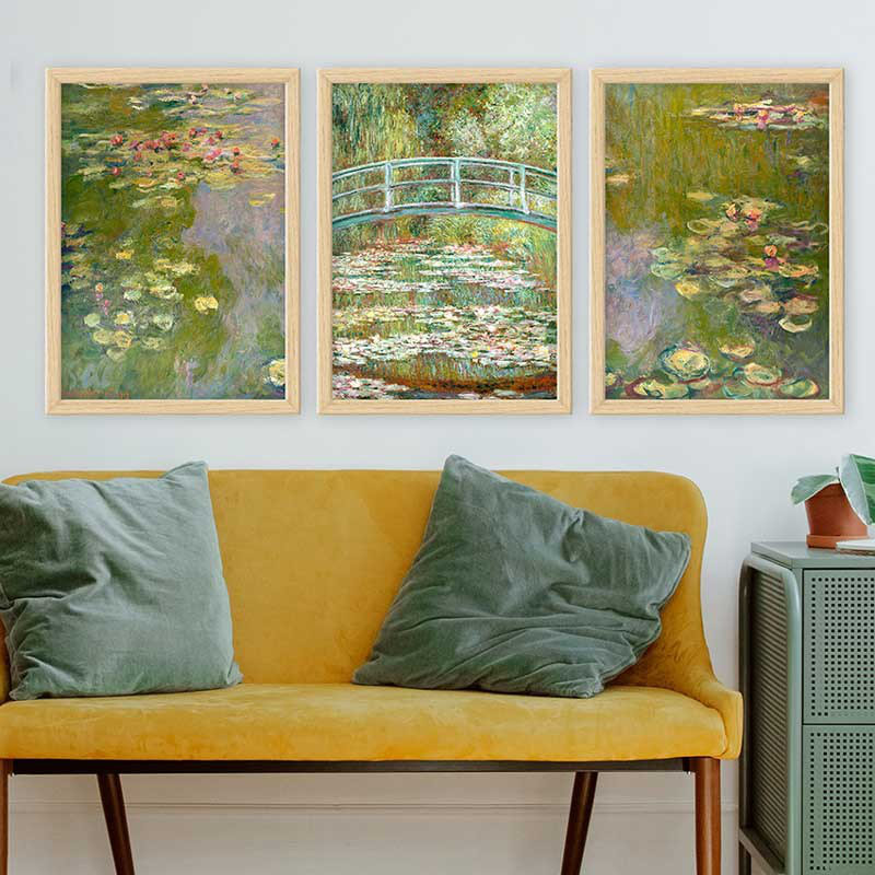 Elegant Decorative Framed Painting Set (3 Pieces), 13.8 x 17.7 inches Each | 100% Wooden with 100% Polystyrene Frame (Thickness: 0.8 inches) | UV Digital Printing, Perfect for Living Room & Home Décor