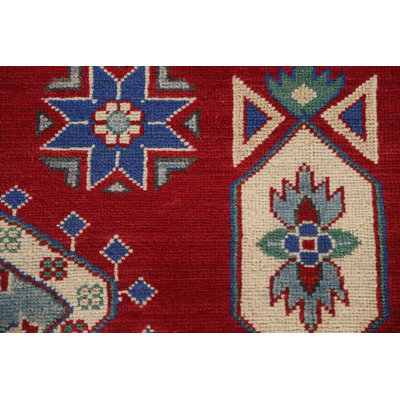 Tapis bleu fait à la main Kazak