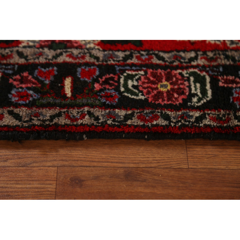 Tapis de couloir motif floral persan rouge Lilian fait à la main 3 x 16