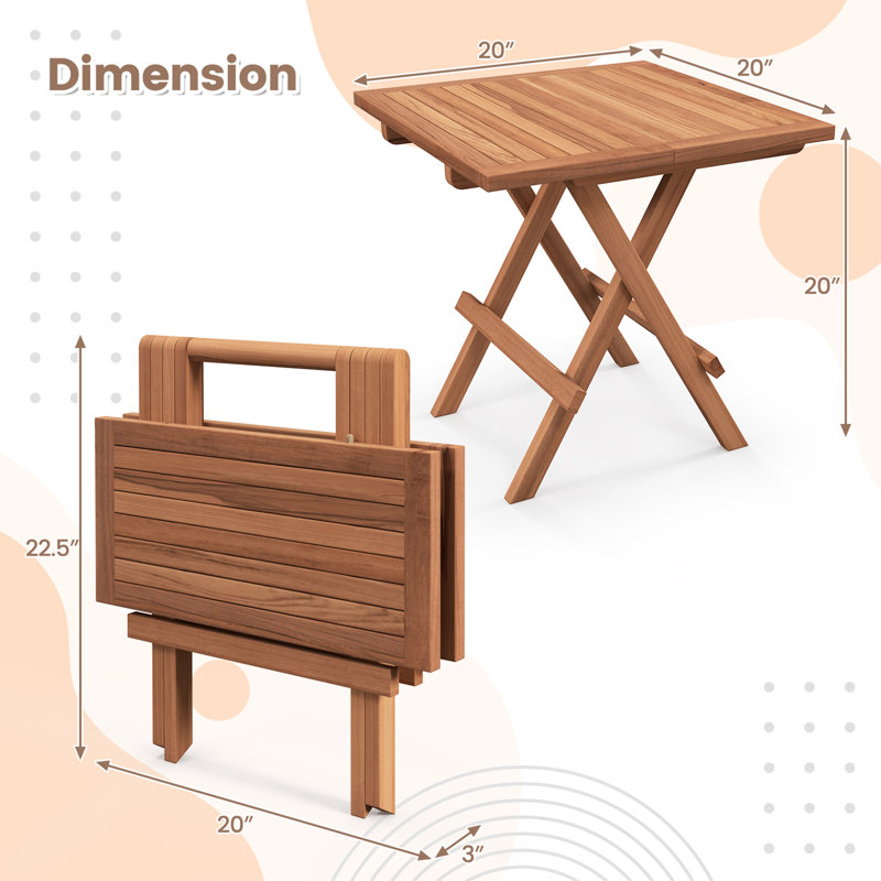 Table d'appoint d'extérieur carrée L 20 po x l 20 po Patrekur