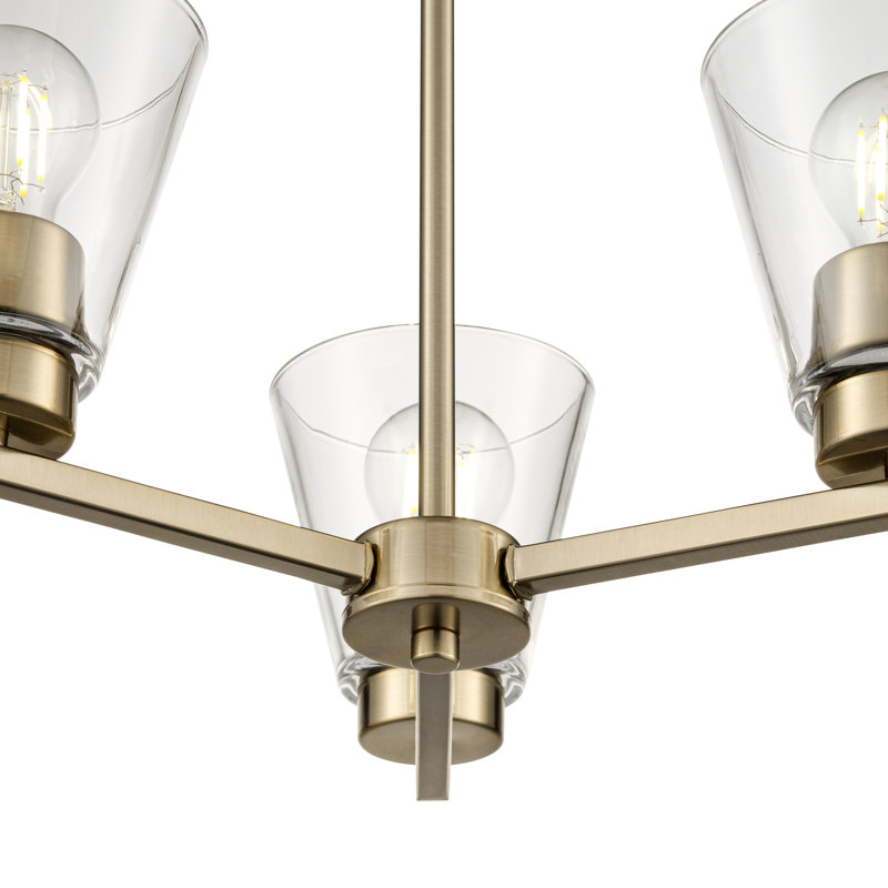 Strayhan 18" 3-Light Chandelier - Modern Gold, Brushed Gold