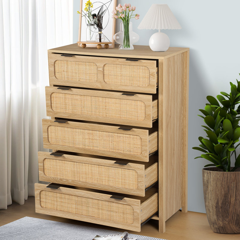 Commode 5 tiroirs Adhemar, Naturel