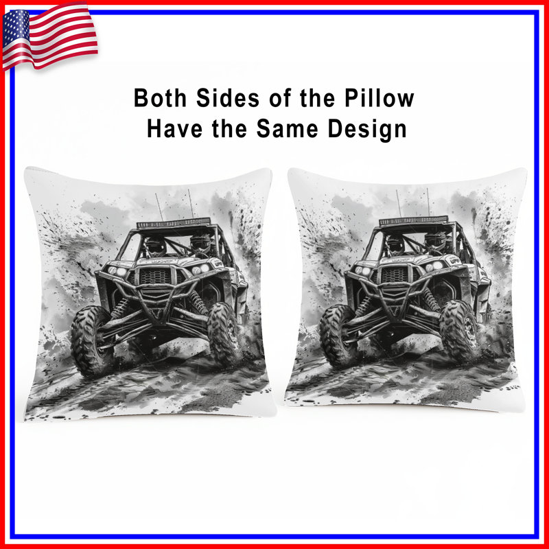 Coussin décoratif pour véhicule tout-terrain, oreillers double face pour véhicule, 16 po x 16 po