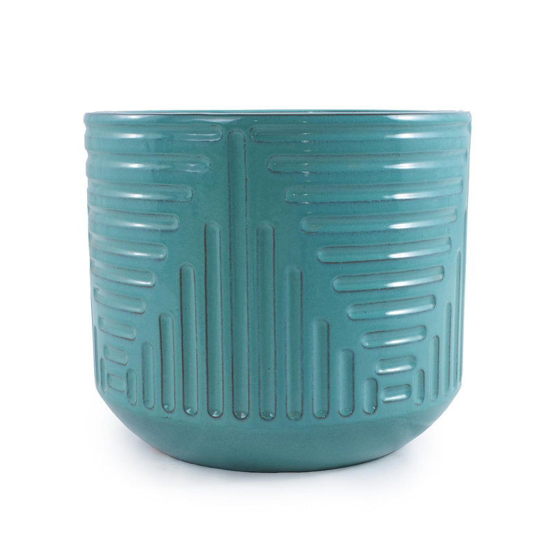 High-quality ceramic flower pots, Cyan