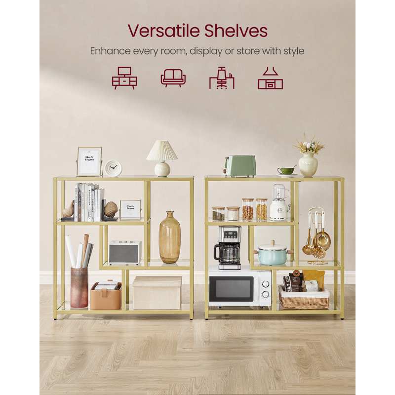 Agasthya 103cm H x 100cm W Metal Standard Bookcase