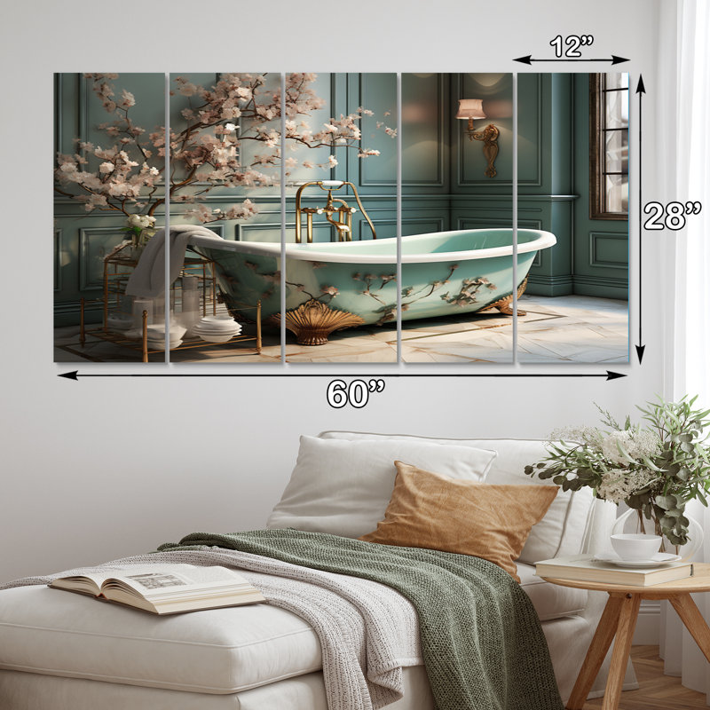 Salle de bain Art déco III - salle de bain et buanderie - 5 panneaux égaux