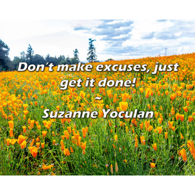 Artsy Quote "Don’t make excuses, just get it done!" By Suzanne Yoculan Gallery Wrapped Canvas