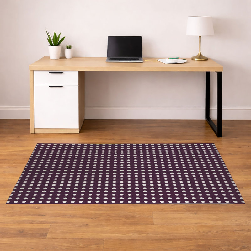 Tapis de bureau léger à pois, L 60 po x P 36 po, Aubergine