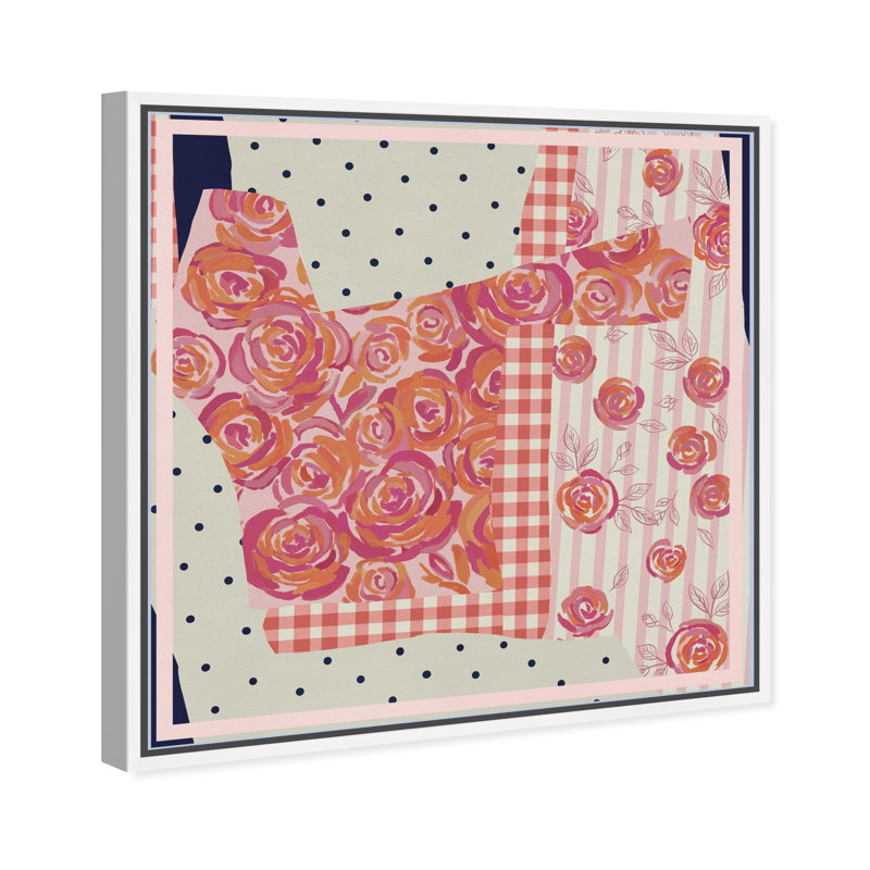 Patchwork Glam II Print by Oliver Gal, 13"H x 13"W, White Floater Frame