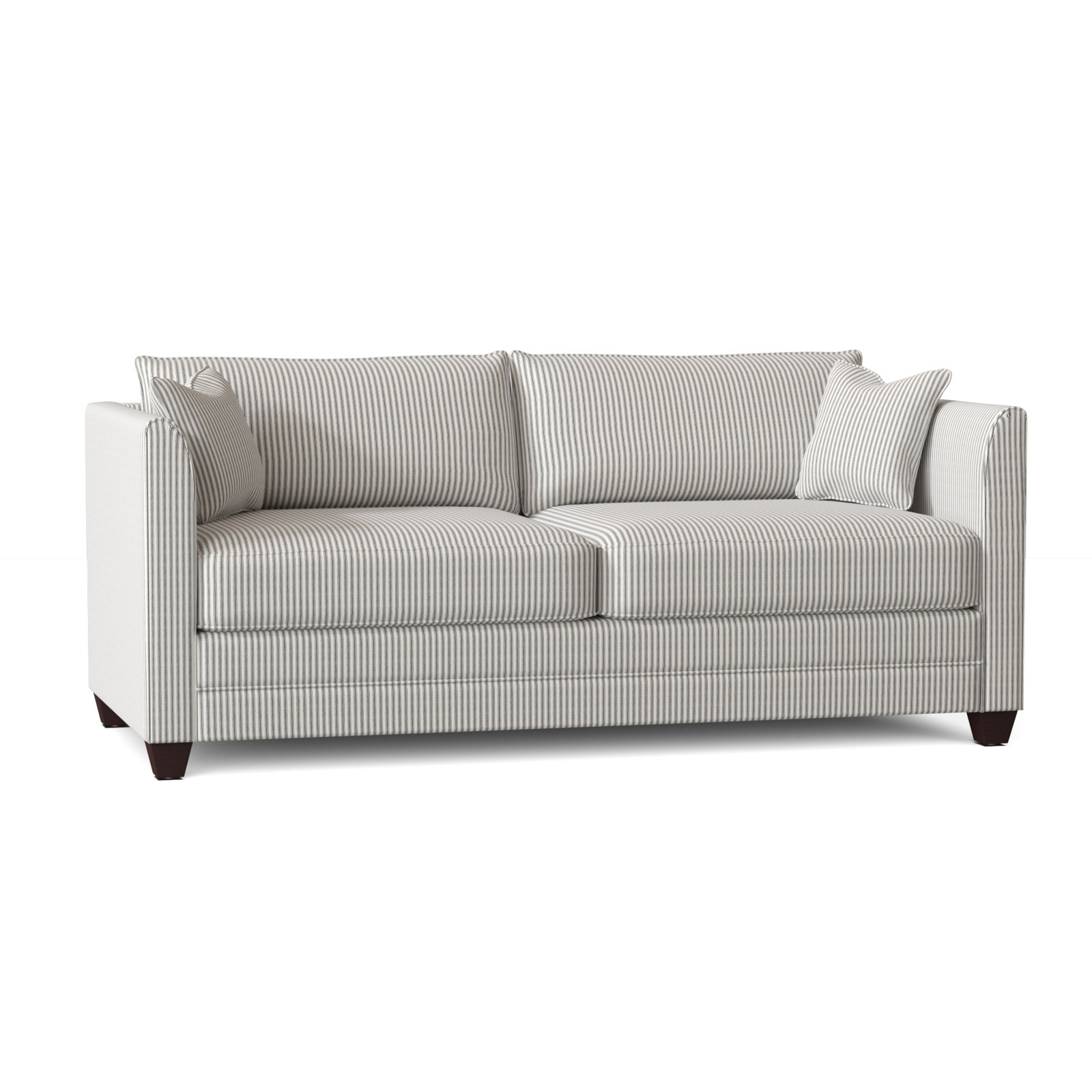 Kodie 76.5'' Upholstered Sofa, Cruise Adrift Woven Stripe, Dark Walnut