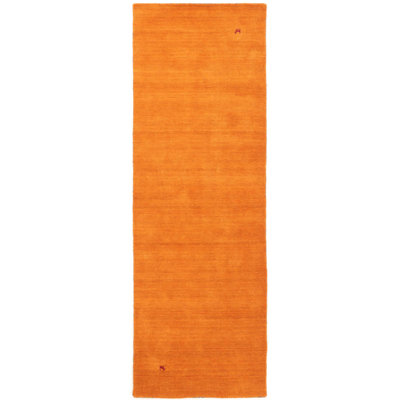 Handwoven Wool Gabbeh Uni Orange Rug