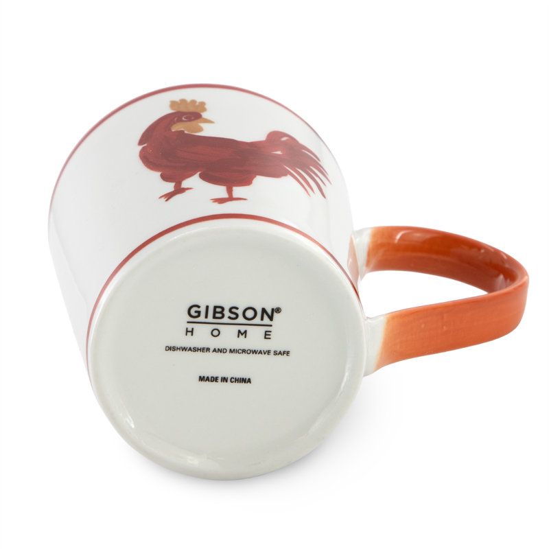 Gibson Homewares 8-Piece 15 Ounce Red Mug