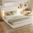 Upholstered Bed Frame with Reading Lamp and USB port-524668702