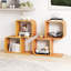 66 cm H x 61 cm W Bamboo / Rattan Geometric Bookcase