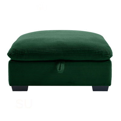 Repose-pieds de rangement contemporain capitonné avec coutures en losange, sièges polyvalents et rangement spacieux pour la vie moderne.