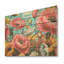 «Vibrant Pink Poppy Field Dreams» - Art sur bois de coquelicot sur bois de pin naturel-101403121