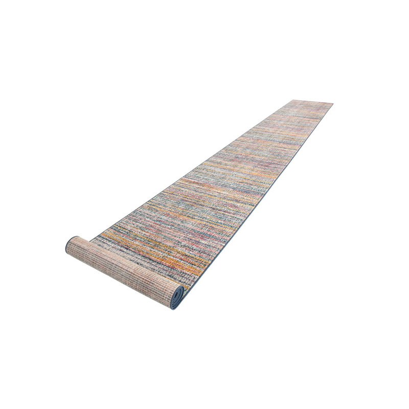Hulsey Striped Yellow/Blue/Red/Navy Area Rug, Runner 3'1" x 30'