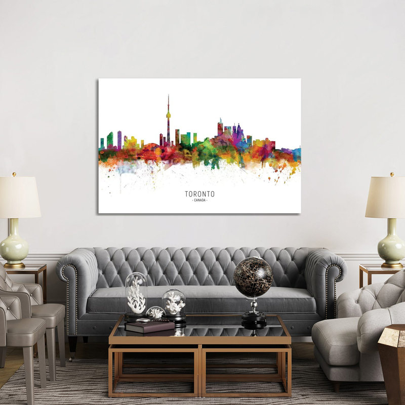 «Toronto Canada Skyline» par Michael Tompsett, impression sur toile tendue, H 40 po x l 60 po x 1,5 po