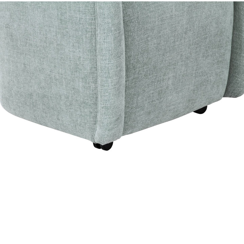 Denice Rolling Dining Arm Chair, Blue Polyester