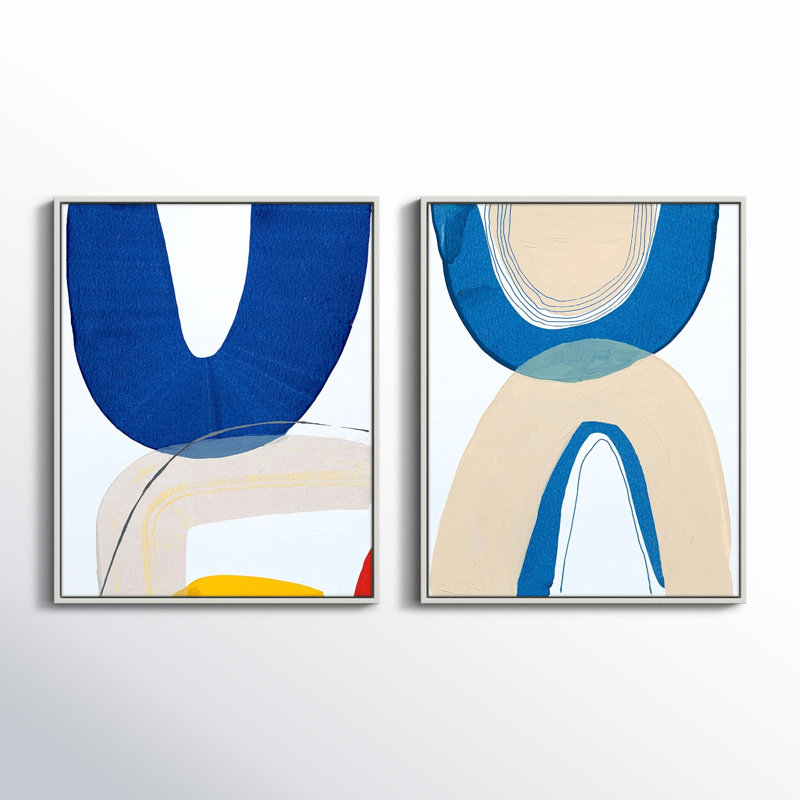 Unity Set Of 2 by Andrea Stokes, White Framed, 50" H x 80" W x 1.38" D