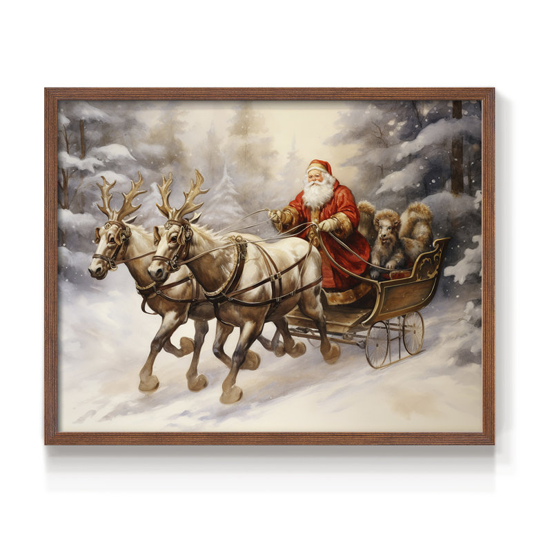 «Chirstmas Art» - CECLX - Reproduction encadrée - Restickable, Noyer, H 22 po x l 28 po