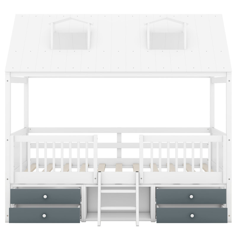 Cadre de lit Bed House, Blanc, Lit double