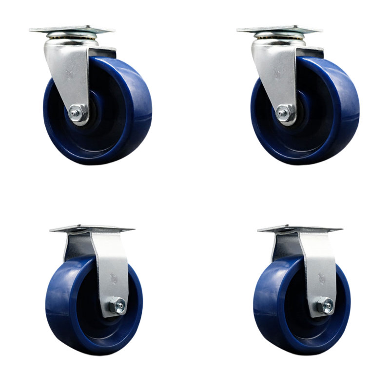 4 Piece Solid Polyurethane Caster Set