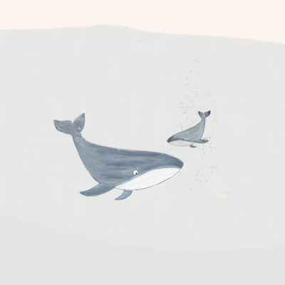 «Two Whales» par Hello Twiggs, impression sur toile tendue