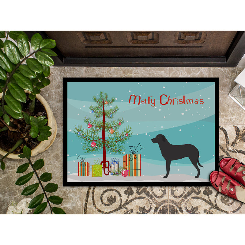 Tapis de noël pour l’extérieur antidérapant majorca berger dog, Rectangle 1 pi 6 po x 2 pi 3 po