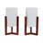 2 Piece Wood 15" Cylinder Tripod Lamp Set
