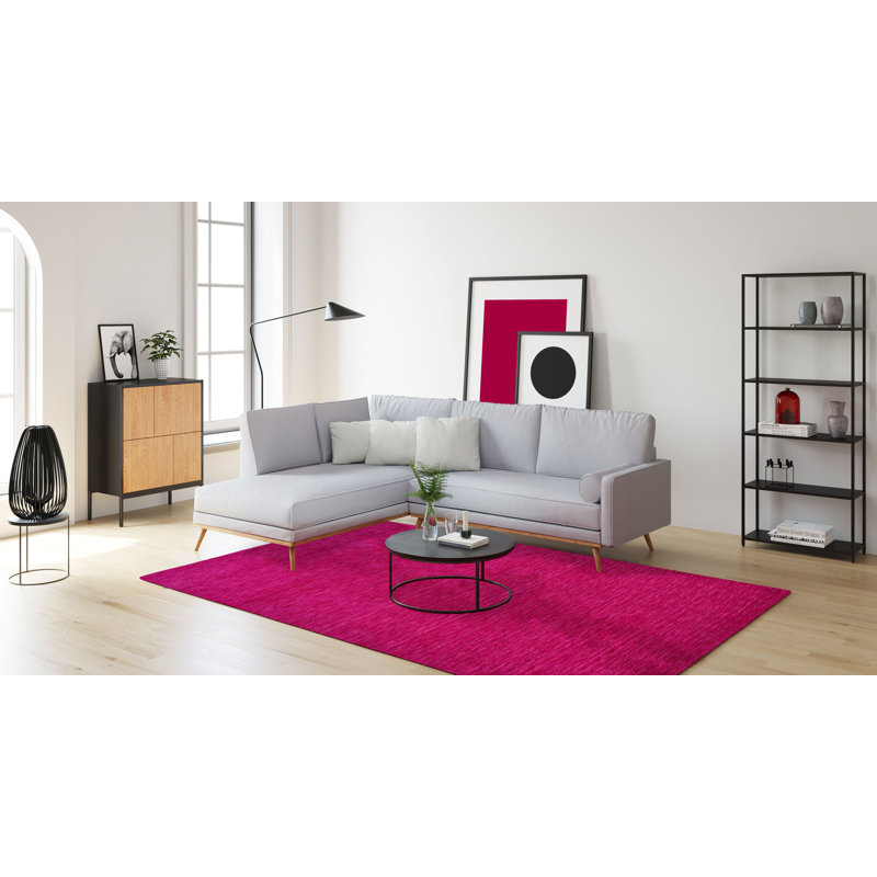 Rectangular Uniform Color Wool Hand Woven Area Rug, Rectangle 70cm x 140cm
