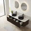 Meuble-lavabo mural 60 po avec 2 lavabos ronds noirs transparents et 2 tiroirs-889201738