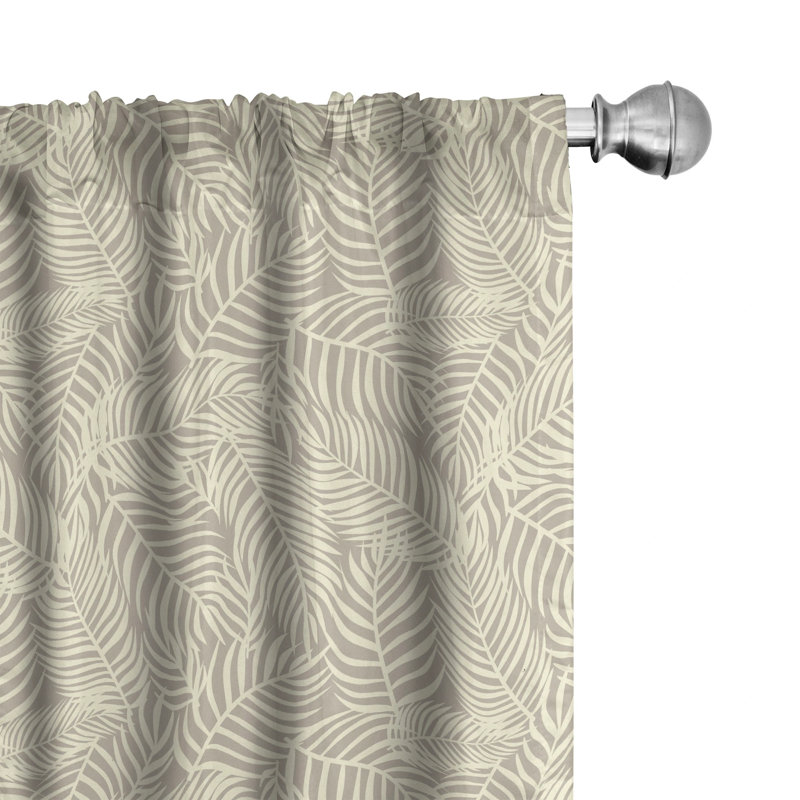 Tropical Floral Semi-Sheer Rod Pocket Curtain Panels, 28" x 84"